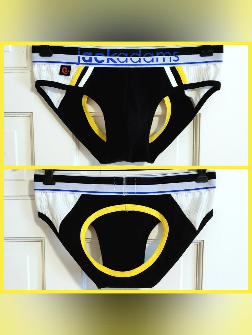 💪Jack Adams💪 - Black/Blue/Yellow/White Striker Jock Brief